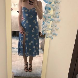 Reformation light blue floral dress